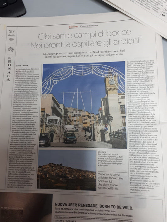 Articolo  - La Repubblica 25 August 2018